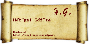 Hügel Géza névjegykártya